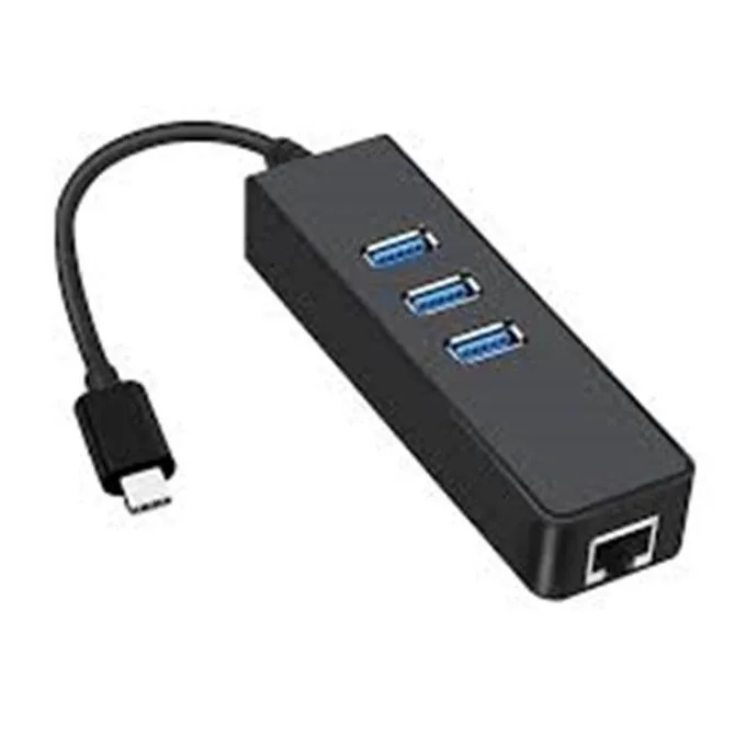 3-Port USB Hub with Ethernet - Type-C Multi-Function LAN Adapter view 1