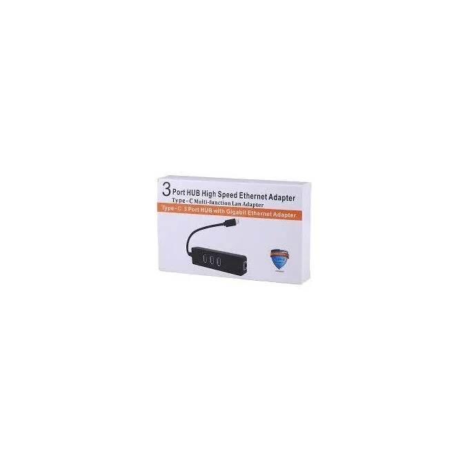 3-Port USB Hub with Ethernet - Type-C Multi-Function LAN Adapter view 2