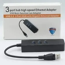 3-Port USB 3.0 Hub Gigabit Ethernet Adapter