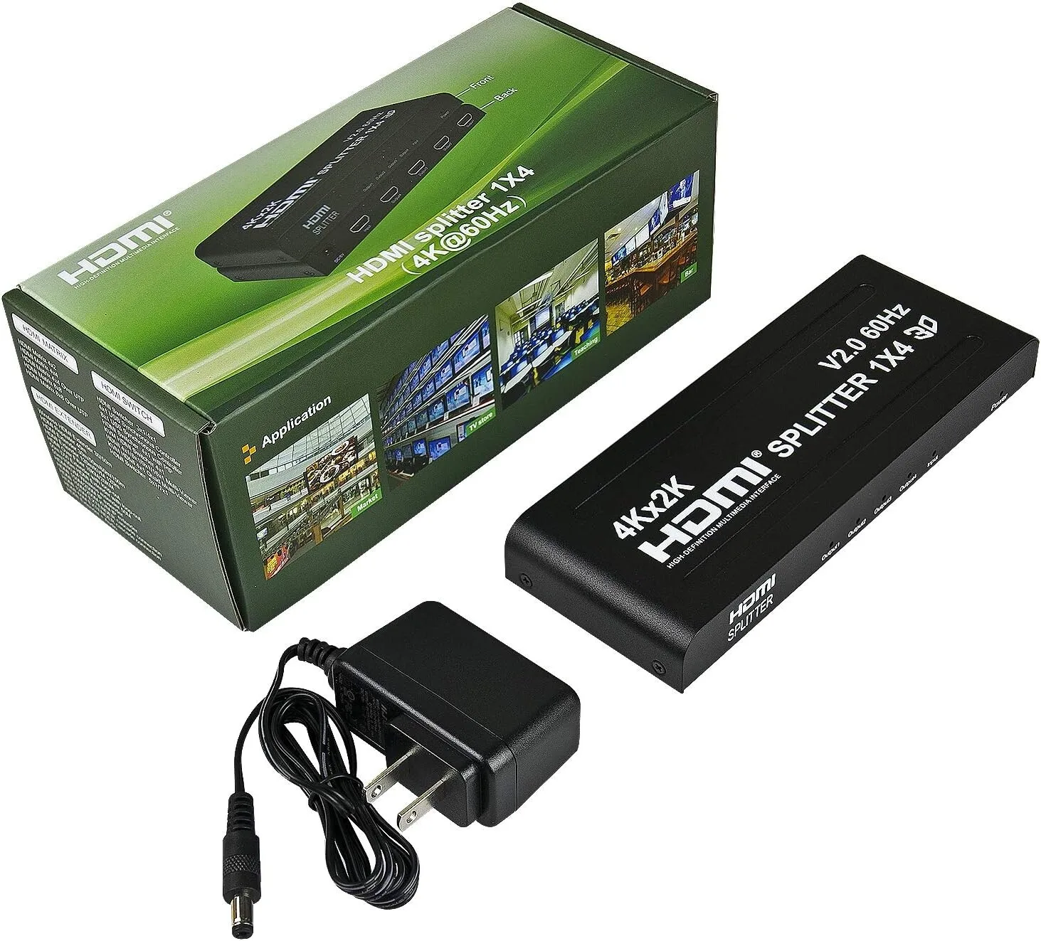 4-Port 4K HDMI Splitter - 5V/1A