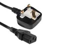 Desktop Power Charging Cable (UK 3-Pin to Dual C13) - White Fuse