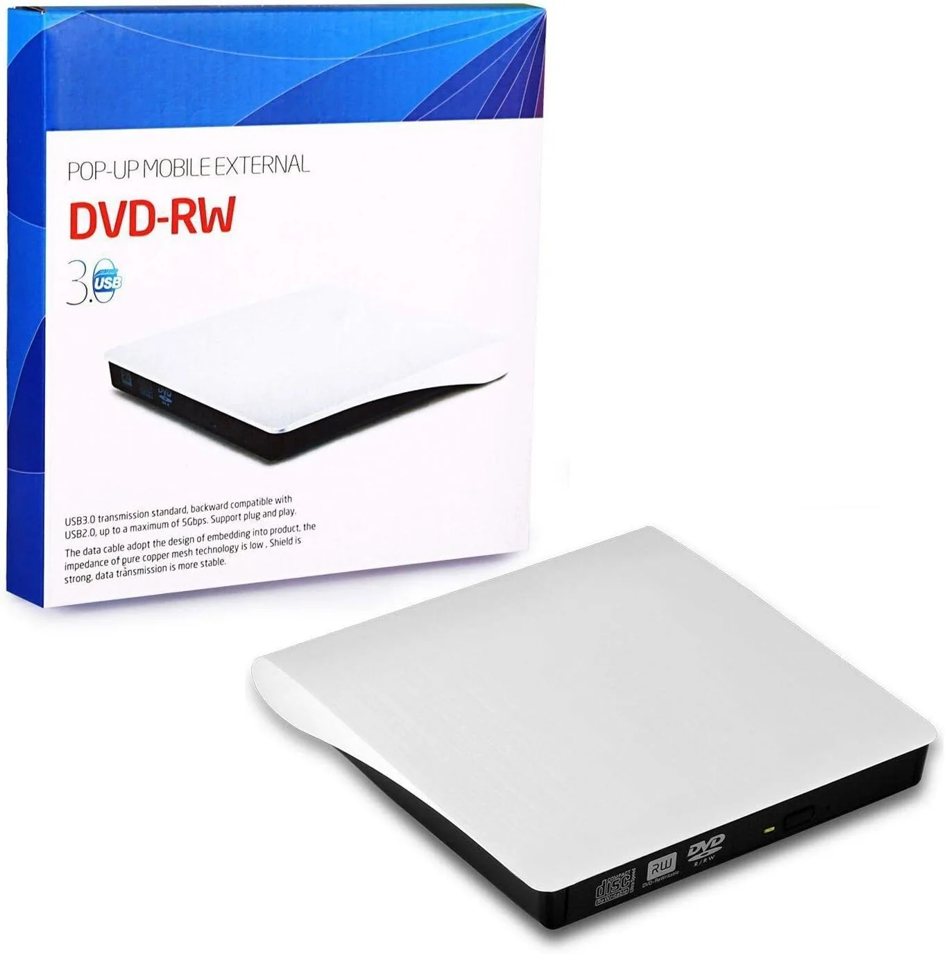 External DVD Writer - USB 3.0, Black view 2