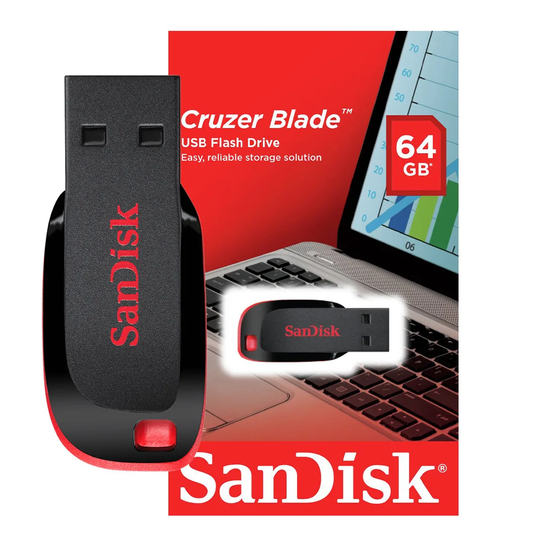 SanDisk Cruzer Blade USB Flash Drive - 64GB