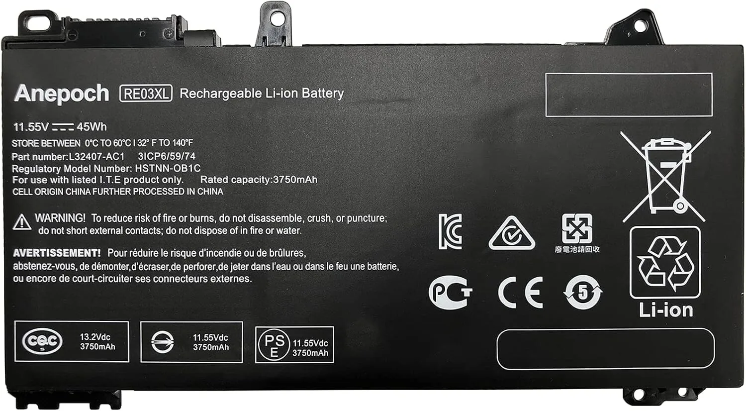 HP Laptop Battery Re03Xl