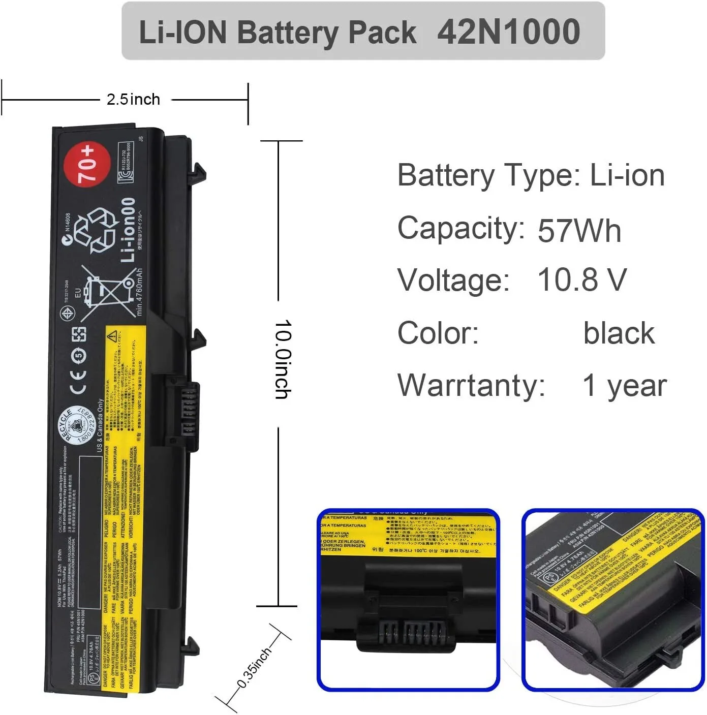 Lenovo Laptop Battery Thinkpad T430 view 1