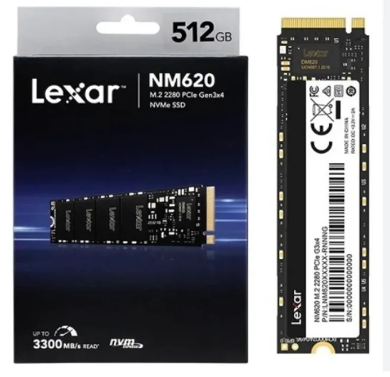 Lexar NM620 512GB Internal SSD - M.2 PCIe Gen3x4 NVMe
