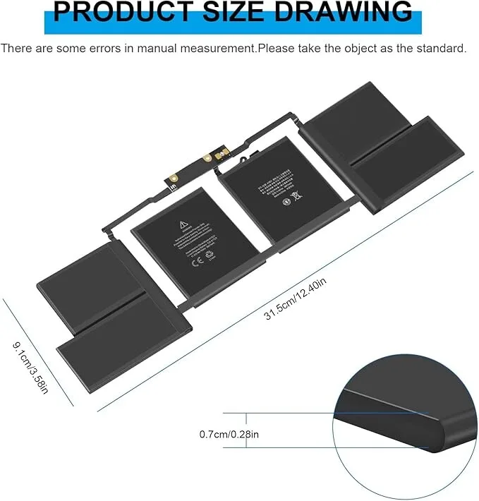 Apple Laptop Battery A1707 A1820 For view 3
