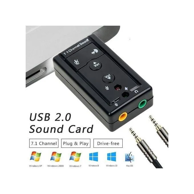 USB Sound Card Adapter - 7.1 Channel 3D, External