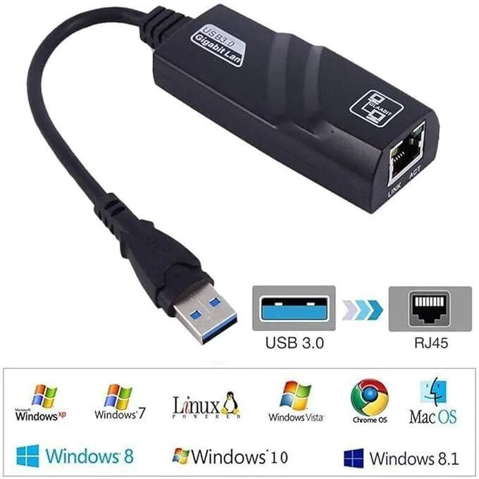 USB to Ethernet Adapter - High-Speed, 10/100/1000Mbps