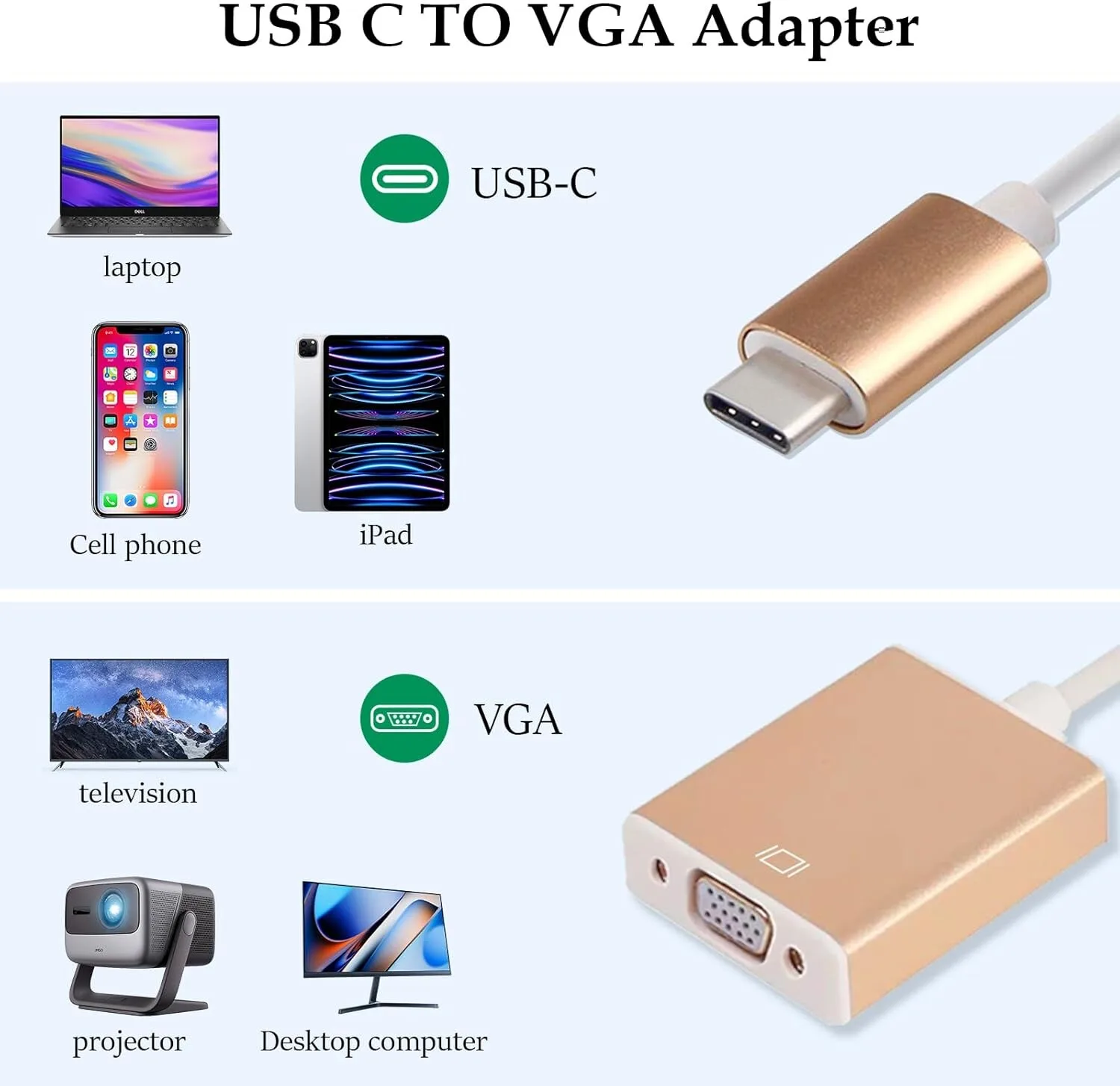 USB Type-C to VGA Adapter