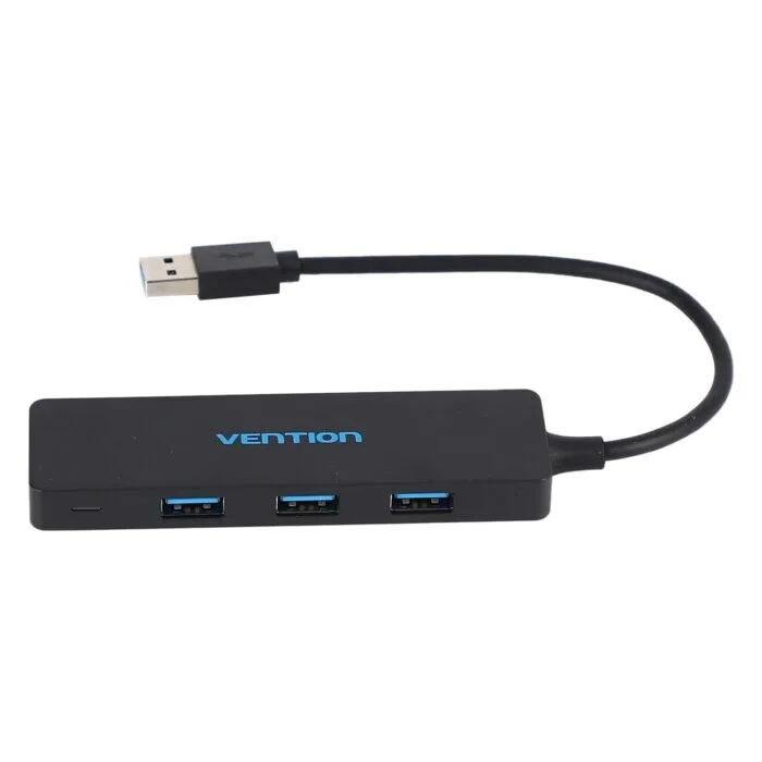 Vention 4-Port USB 3.0 Hub with Power Supply - 0.5m, Black