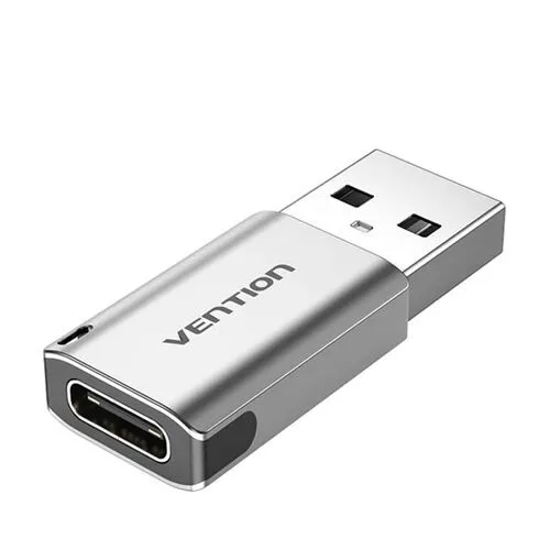 Vention USB 3.0 Male to USB-C Female Adapter - Grey Aluminium Alloy